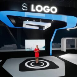 Corporate Unreal Engine 4 Virtual Production Set integrated with Aximmetry